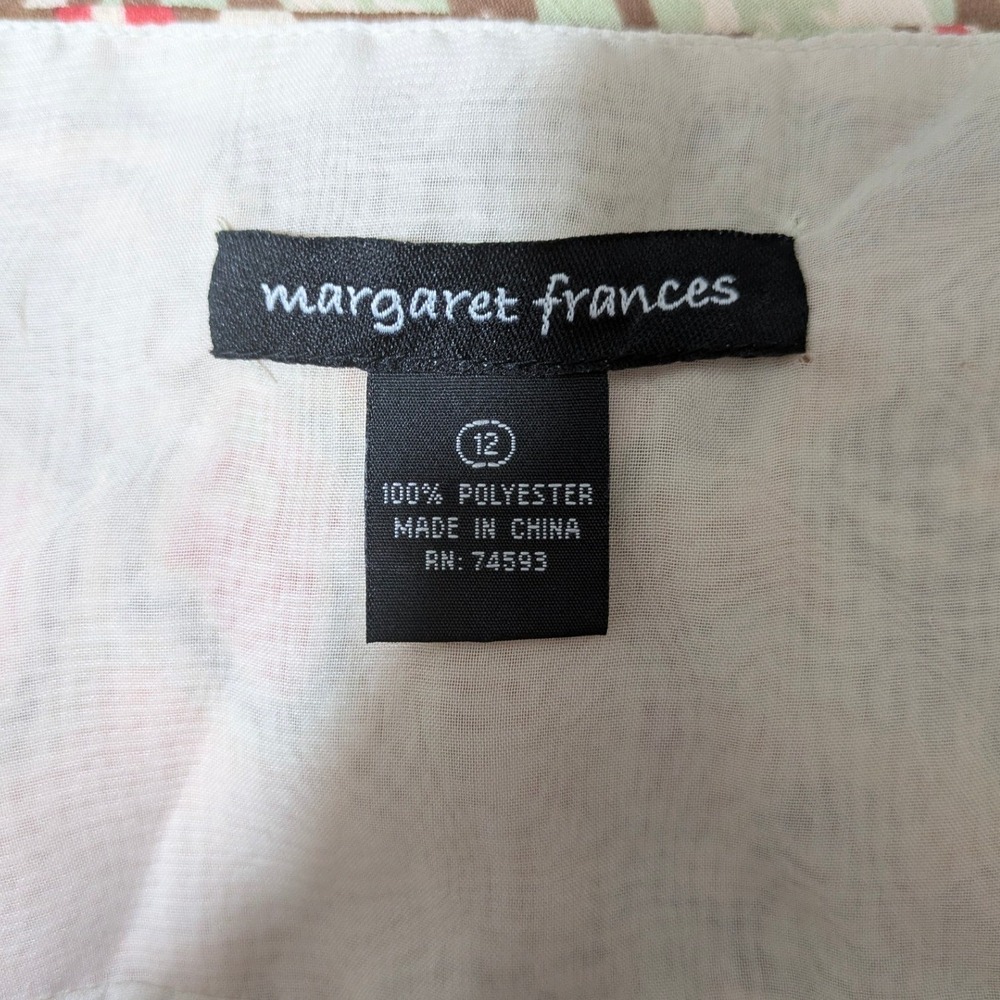 Margaret Frances Vintage Y2K Boho Floral Faux Wrap Midi Circle Skirt Size 12 - Picture 7 of 8